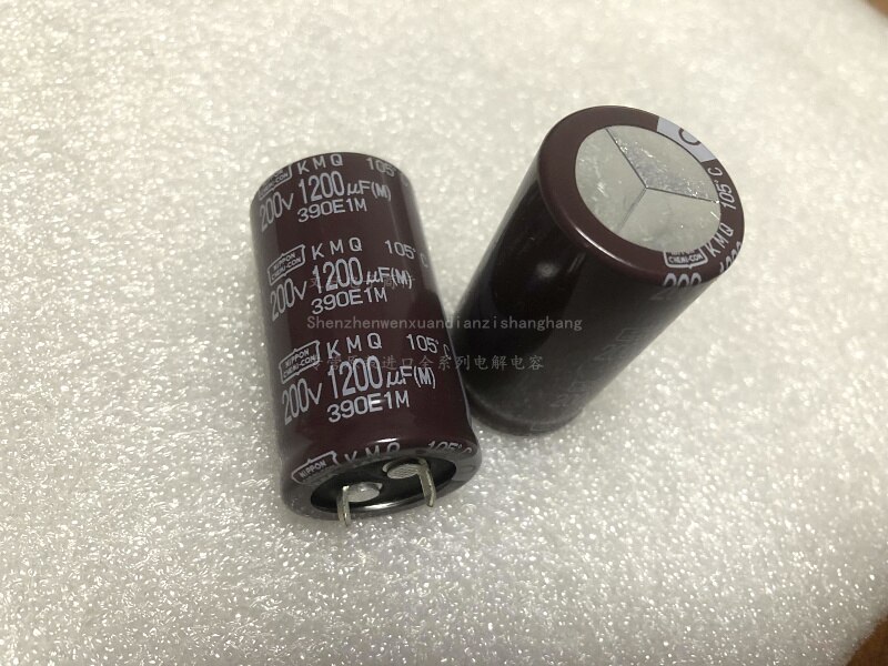 1pcs/2pcs/10pcs Electrolytic capacitors 200V1200UF 25X45 KMQ brown 105 degrees NIPPON Japan 200V 1200UF
