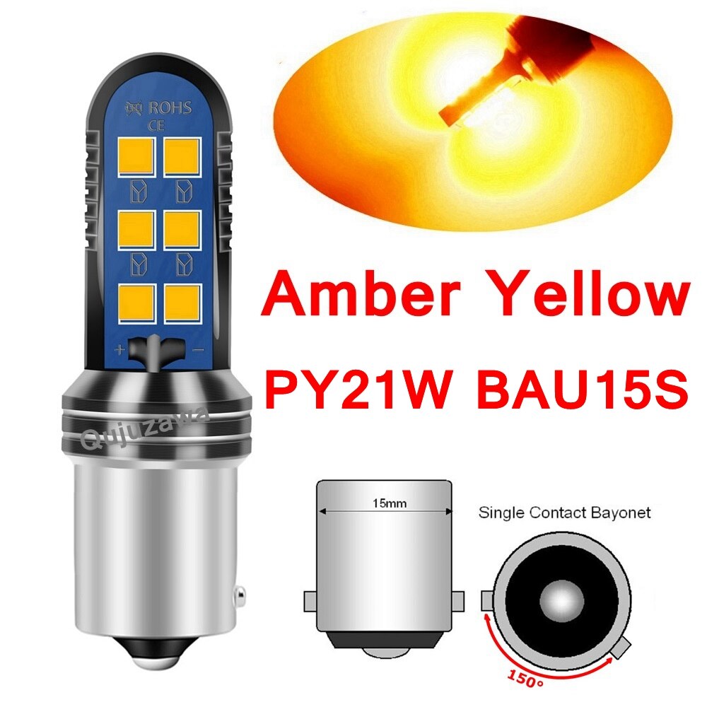 Bombillas LED superbrillantes para coche, luz de marcha atrás de 12V, 2 piezas, BAY15D P21/5W 1157 BA15S P21W BAU15S 1156