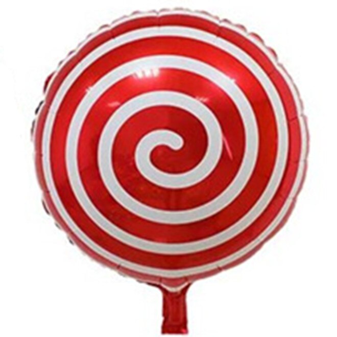 18 tommer runde slikkepinde folie balloner tillykke med fødselsdagen bryllup dekorationer glober forsyninger luftballoner oppusteligt legetøj: Rød