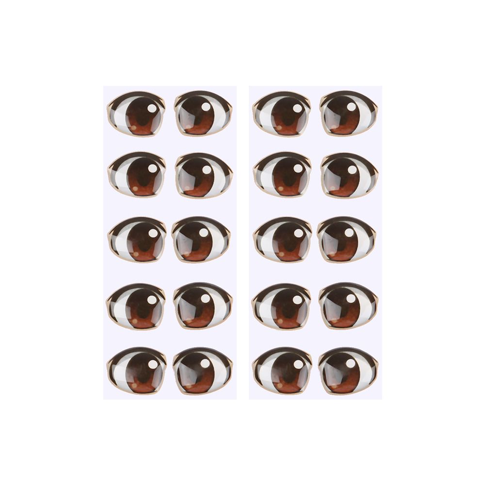 10 Pair Cute Cartoon Eyes Stickers Boy Anime Figurine Doll Face Organ Paster Decals DIY Glass Eye Chips Paper Doll Accessories