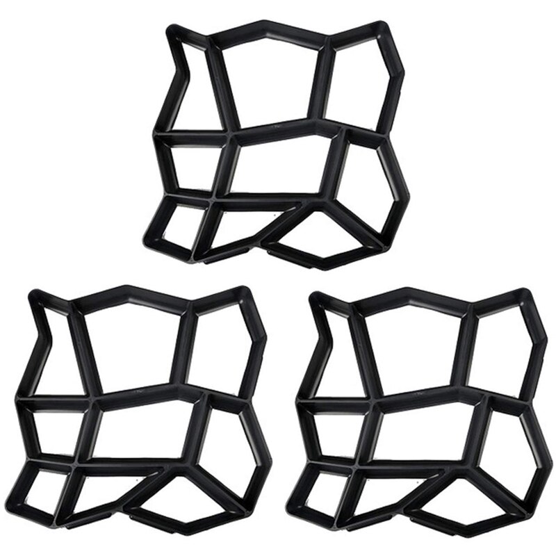 3 Pack Irregular DIY Pavement Mold Walk Maker Path Maker Brick Mold Concrete Form Pathmate Stepping Stone Molds for Garden, Cour: Default Title