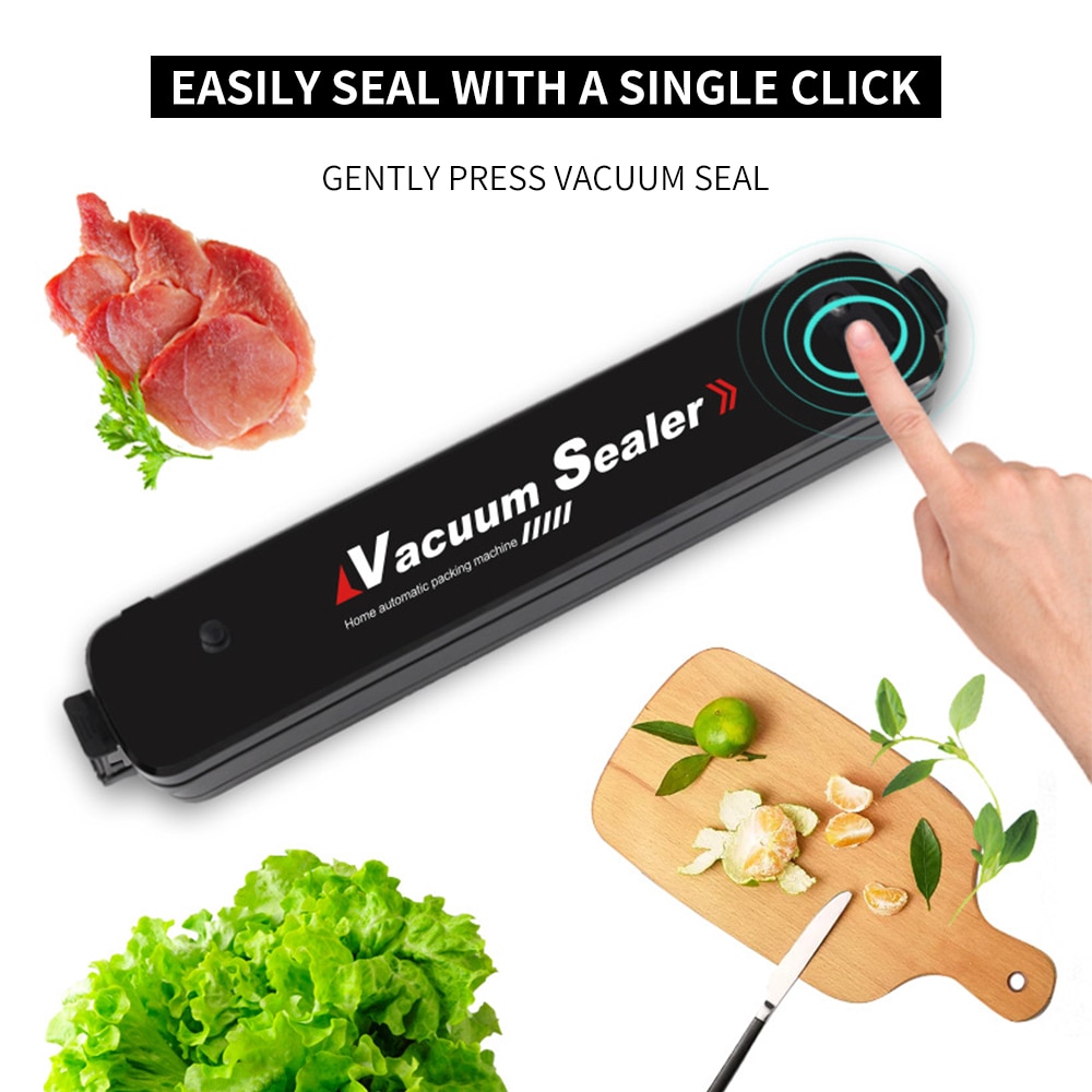 Vacuum Bag Sealing Machine Electric Vacuum Sealer Vaccum Pouch Packaging Machine With 15pc Bags Free Food Fish Fruit Meat Packer
