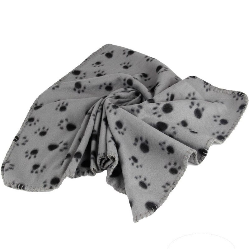 1 Uds., Manta de algodón para mascotas, alfombrilla para perros, alfombrilla para gatos pequeños con estampado de pata de perro, manta para perro, cama, gatito, algodón, Gris, Rosa, oferta: Grey / S