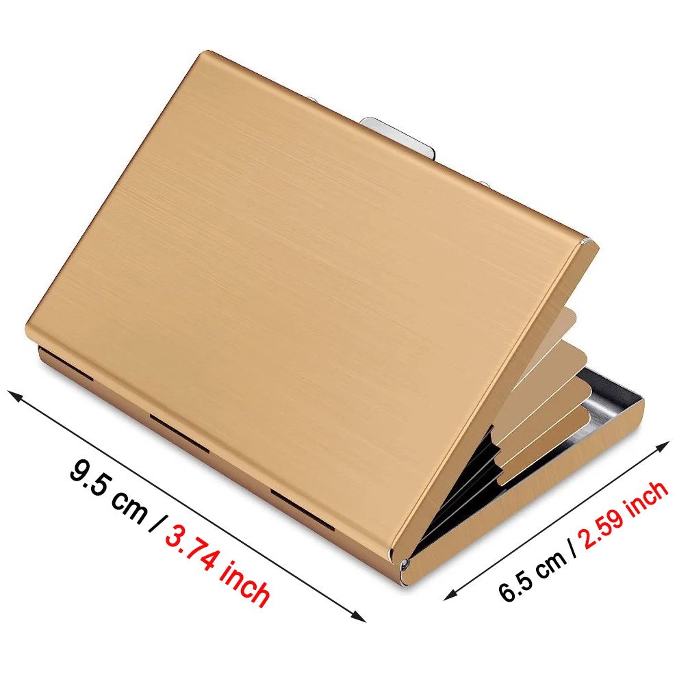 Anti-escaneo ANTI RFID bloqueo 6 tarjetas de aluminio Metal ID tarjetero para tarjetas de crédito bancarias funda tipo billetera delgada soporte de protección para tarjetas de visita