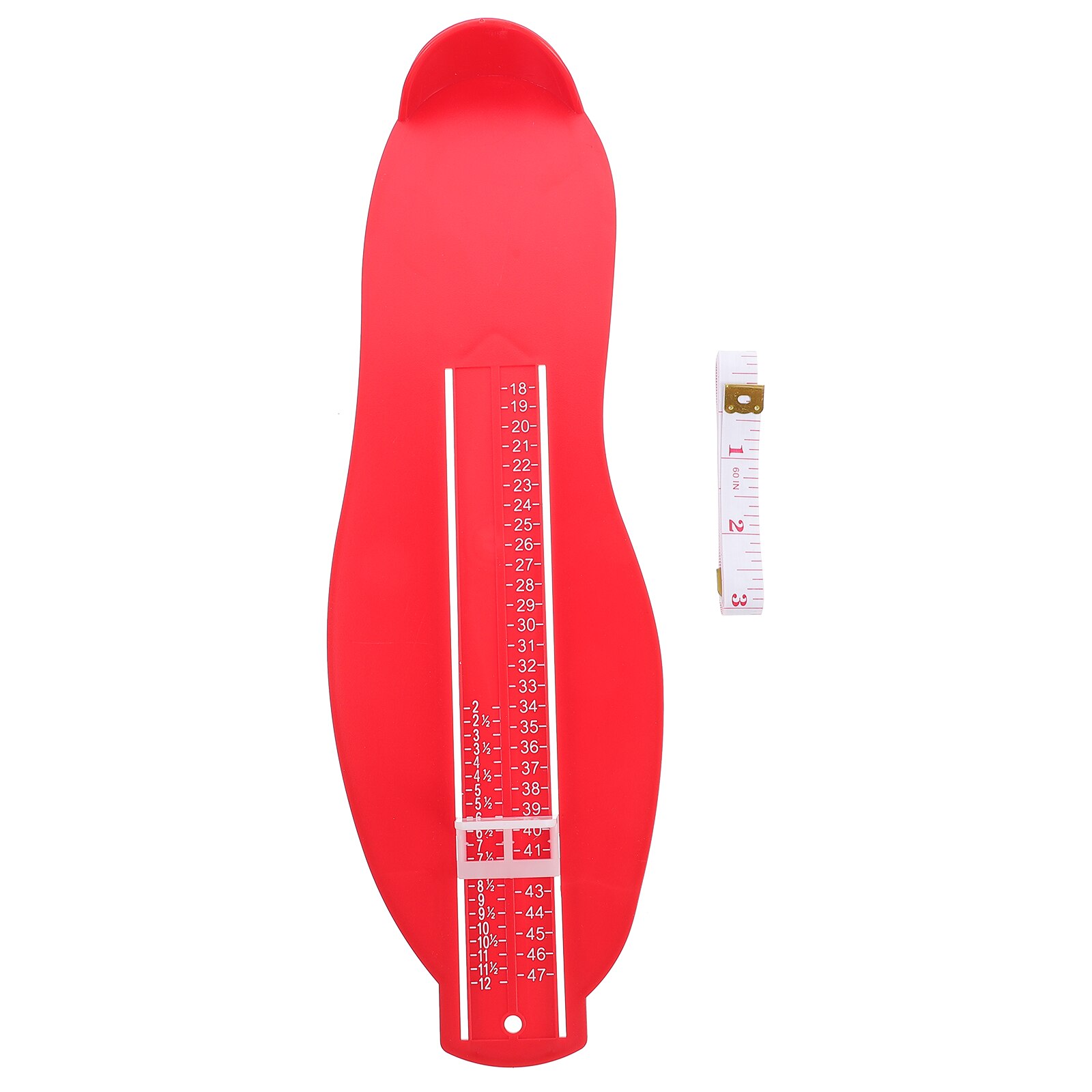 1pc Foot Measuring Device UK/EU Adult Foot Length Gauge Adult Feet Sizer with Tape Measure: Red