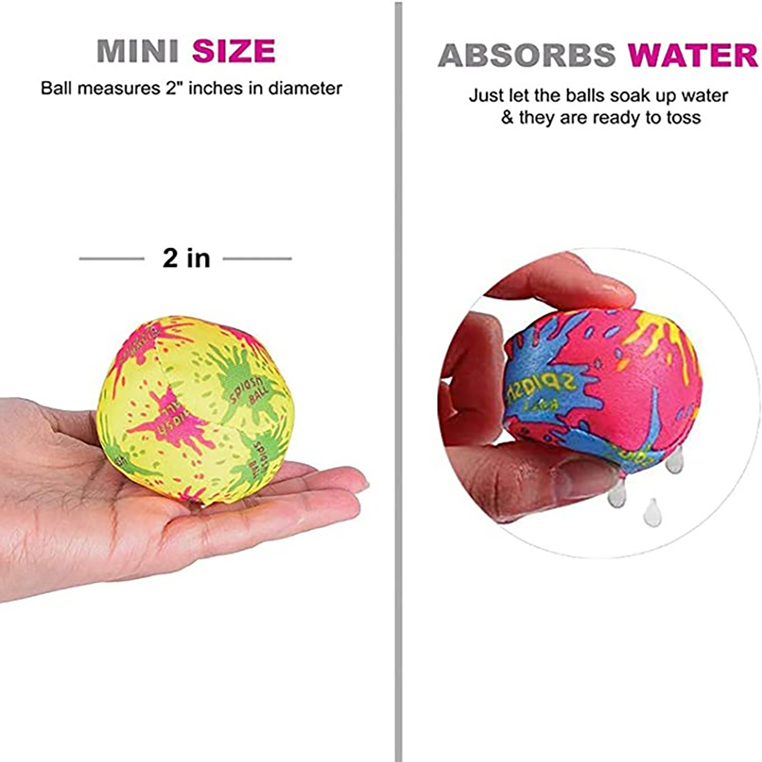 Water cloth ball 2-inch water ball water play toy outdoor interactive water fight set