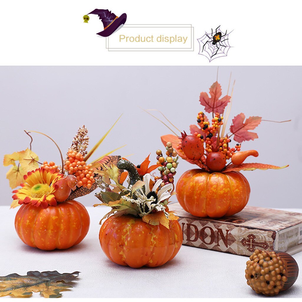 Feuilles d'érable réalistes Faux citrouilles légumes artificiels Halloween Thanksgiving ornements suspendus pendentif décorations pour la maison