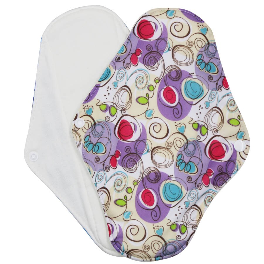 [usurpon] 5 st 18*25cm tvättbara mensskydd i tyg med bindor i bambu bomull menstruationsskydd återanvändbara bindor: N10-1
