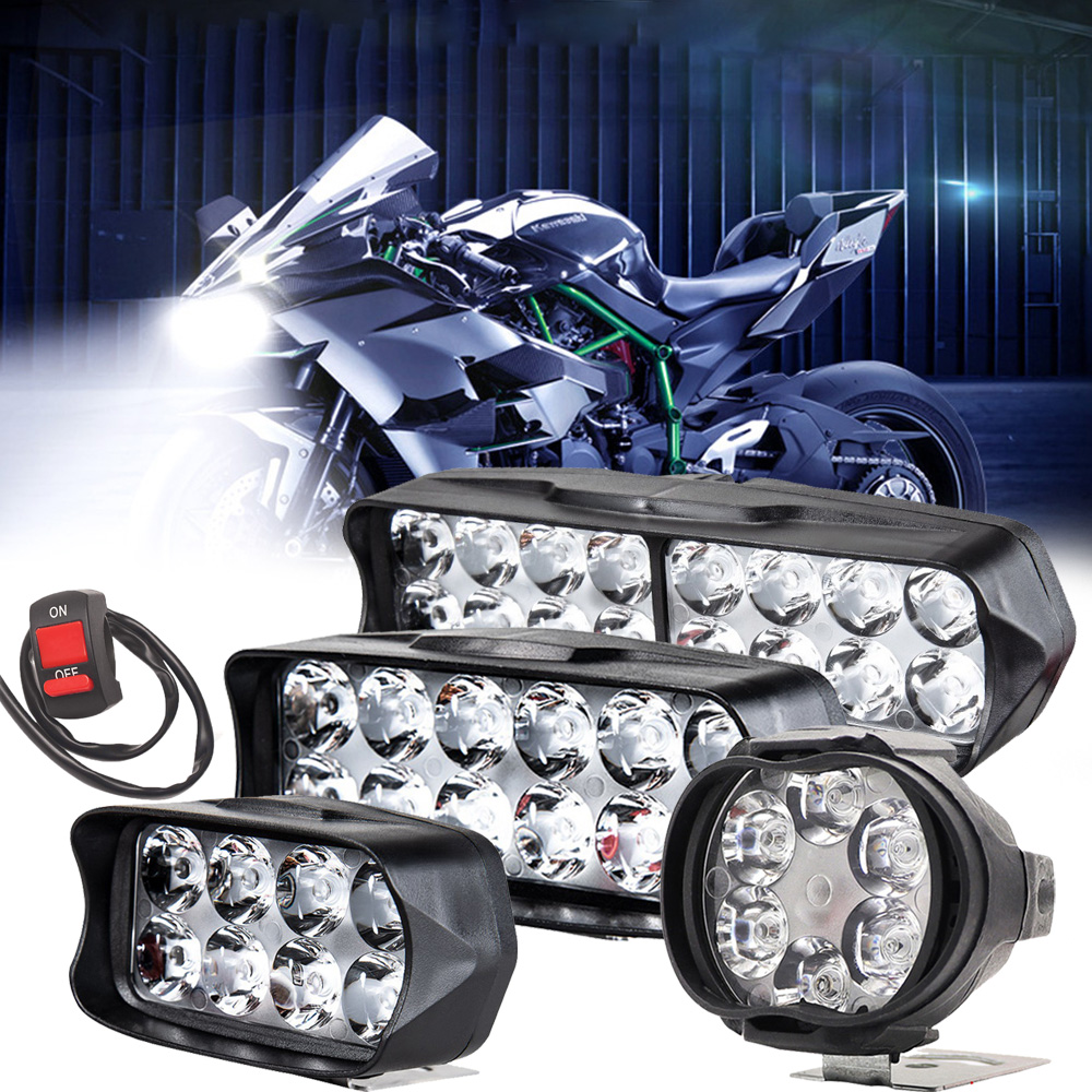 16/12/8 led-arbetsljusramp för motorcykel, strålkastare för barra, extra led-strålkastare för motorcykel, för 4 x 4 terränggående atv-lastbilar
