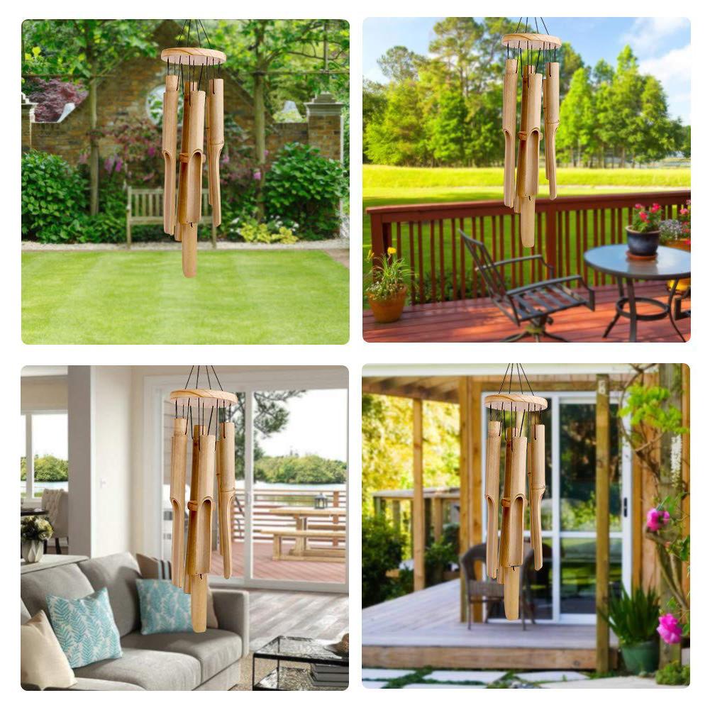 Hand-carved Bamboo Wind Chimes Outdoor Garden Home Wind Chimes Classic Style Is Very Suitable For Friend