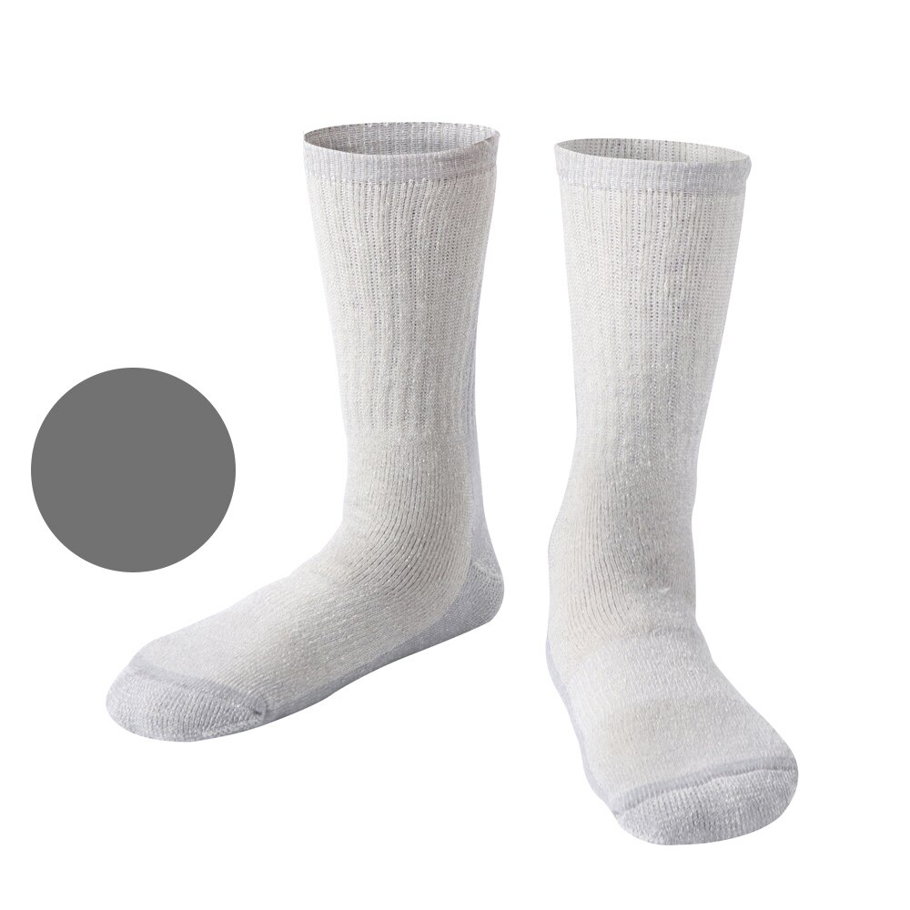 1 Pair Compression Socks Merino Wool Cushioned Crew Socks Unisex Breathable Warm Socks for Hiking Backpacking Trekking Climbing: Gray-Size-M