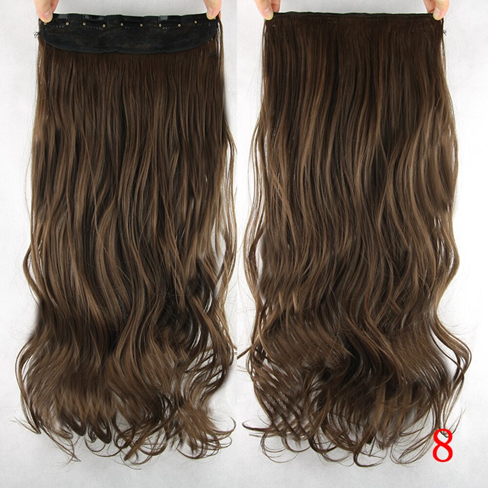 Soowee 60cm Lange Synthetische Haar Clip In Hair Extension Hittebestendige Haarstukje Natuurlijke Golvend Haar Stuk: 8