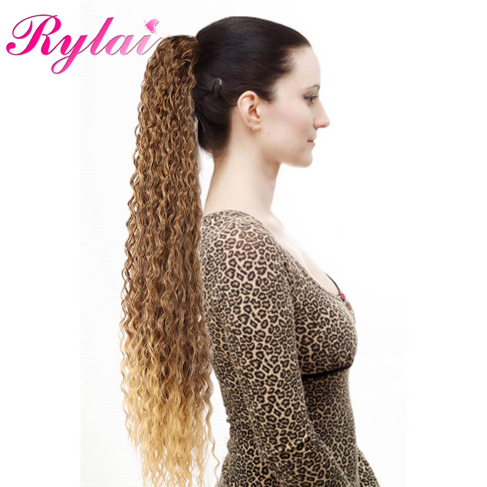 Ponytail Extensions With Clip In Hair Extensions Synthetic Drawstring Ponytail For Women Pony Tail Hair Extensions By RYLAI: MT4-27