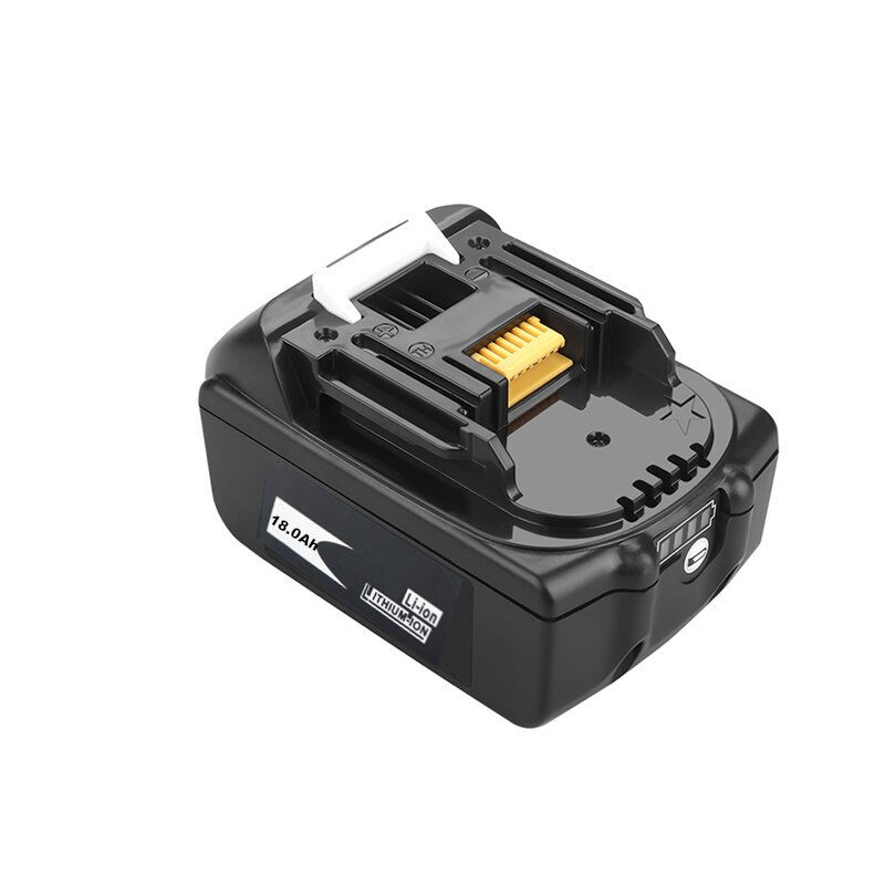 2 stk 18v 18.0ah genopladeligt batteri 18000 mah liion batteri udskiftning elværktøjsbatteri til makita  bl1860 bl1830+3a oplader: Rød