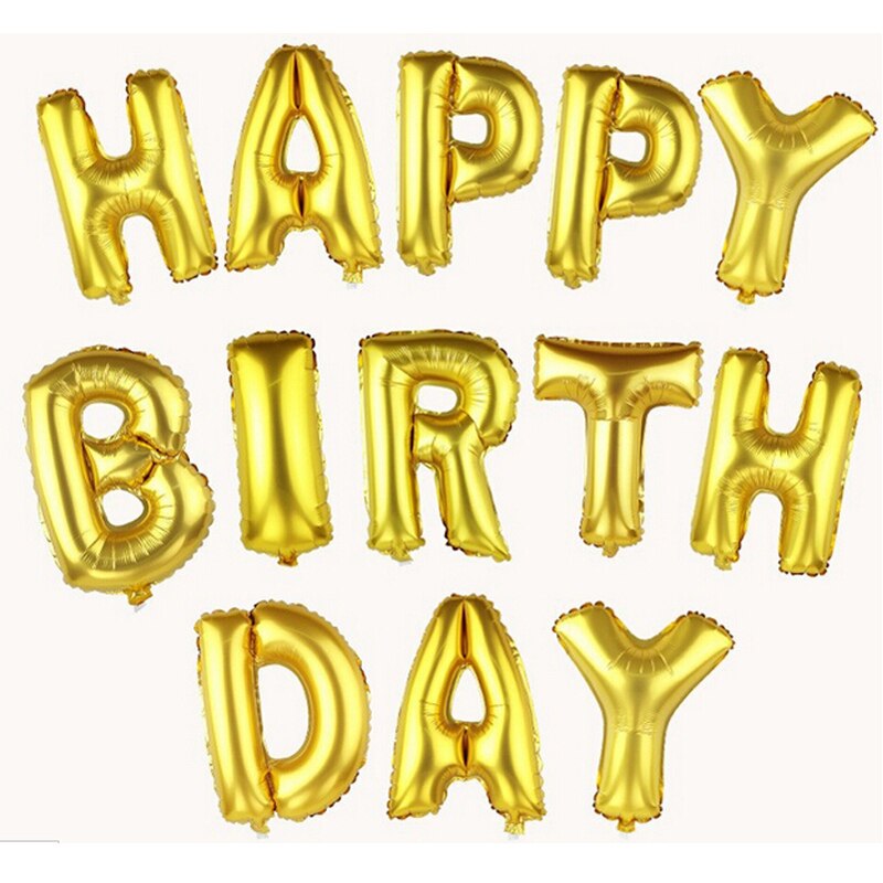 13pcs/set Cute HAPPY BIRTHDAY Alphabet Letters Balloons Party Decoration Engagement Aluminum Foil Membrane Ballons