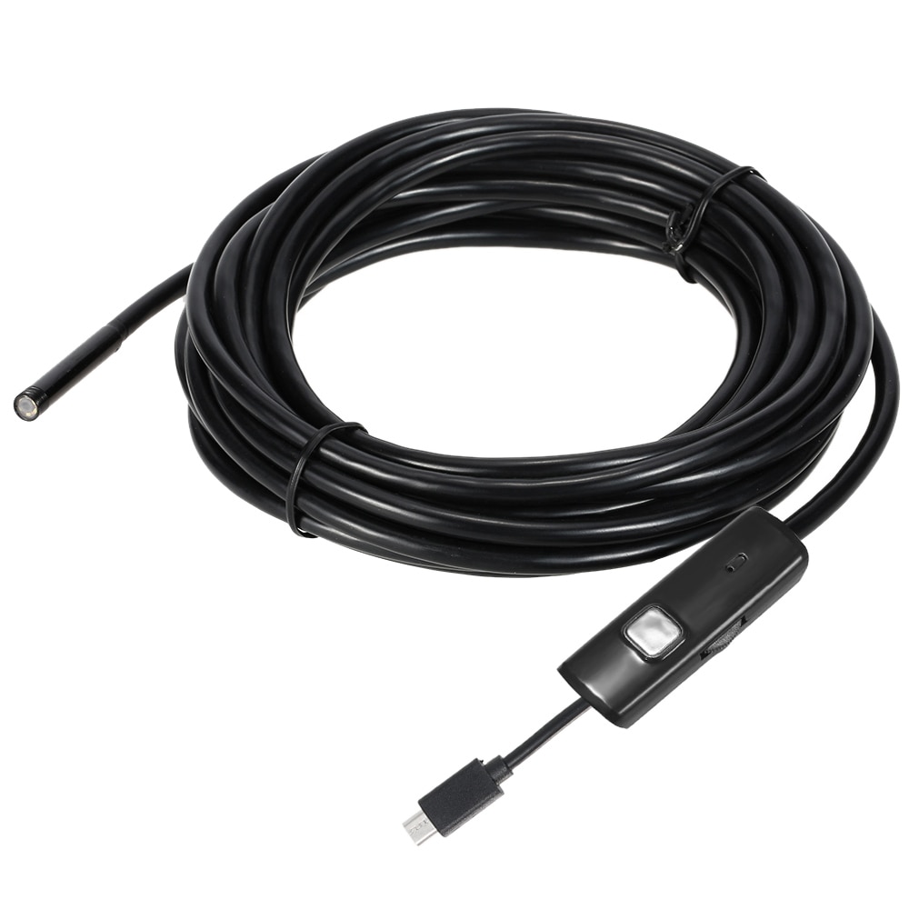 1/2/5M Endoscope Camera 7MM 6 LED Lens 5m Waterproof Inspection Borescope Mini Camera Snake Tube OTG USB Camera Inspection