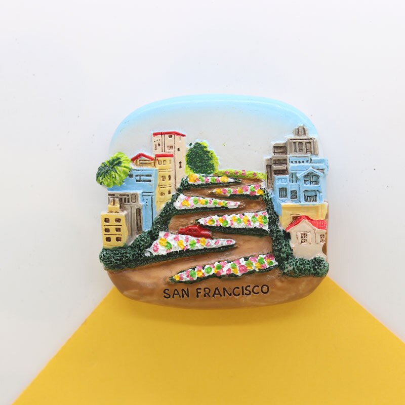 Magneet Bali Oostenrijk Italië Vs Souvenir Vierkante Kleurrijke Decoratie Magnetische Sticker Stad Gebouw Kunst Ambachten Hars: USA park