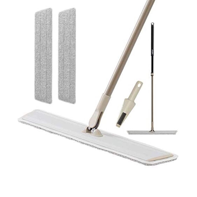 Cleanhome Microfiber Lichtgewicht Aluminium Plaat Platte Mop Met 2 Herbruikbare Pads 1 Vuil Verwijderen Schraper Voor Thuis Keuken Schoonmaken