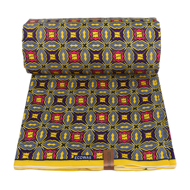 Nigeria wax african clothing 100% polyester Holland printed fabric 6 yard
