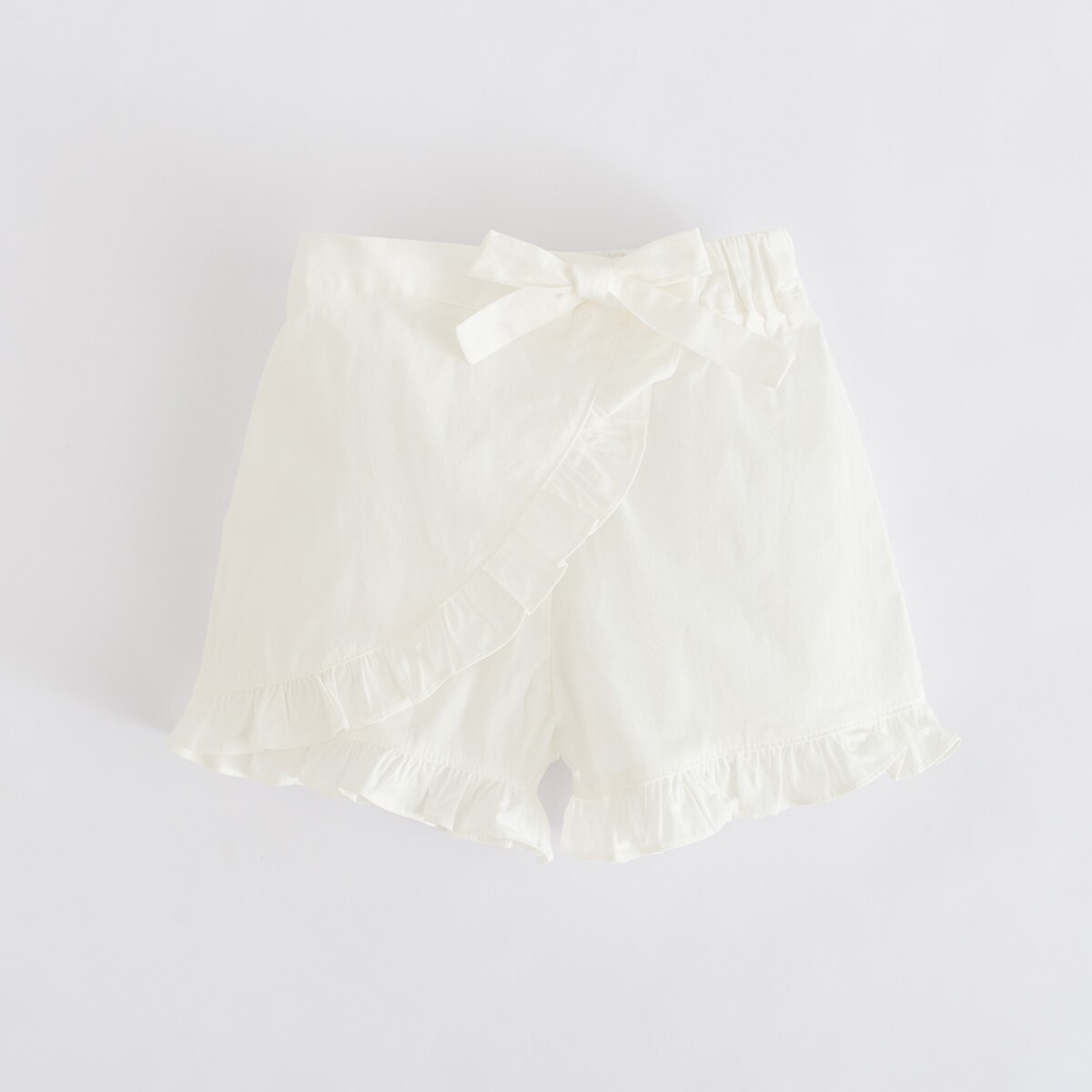 Szorty szyfonowe wzburzyć księżniczka wiek dla 2-8 lat dziewczynek letnie ubrania plażbyć winnym śliczne duża-łuk biały różowy niebieski luźne krótkie spodnie: biały / 2T