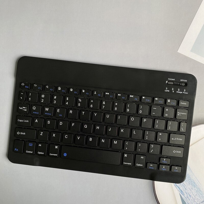 EAOR 80-key Mini Bluetooth Keyboard for iPad Tablet Rechargeable Slim Wireless Keyboard for Android iOS Windows Samsung Huawei: Black-10 inch