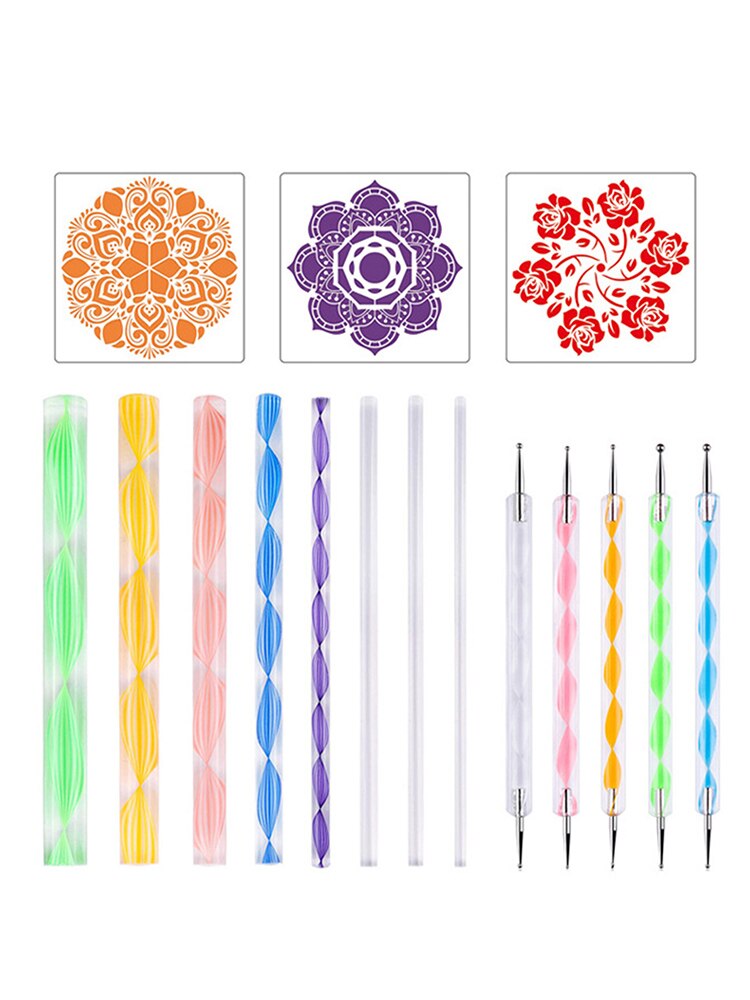 6/18/34/35-piece Mandala Stippling Tool Pen Set Painting Tool Set Reusable Unique DIY Stippling Equipment Kit