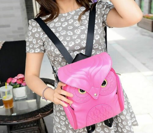 Moda coruja 1pc womens mochila meninas ocasional coruja forma em relevo ombro backbags mochila sacos de viagem