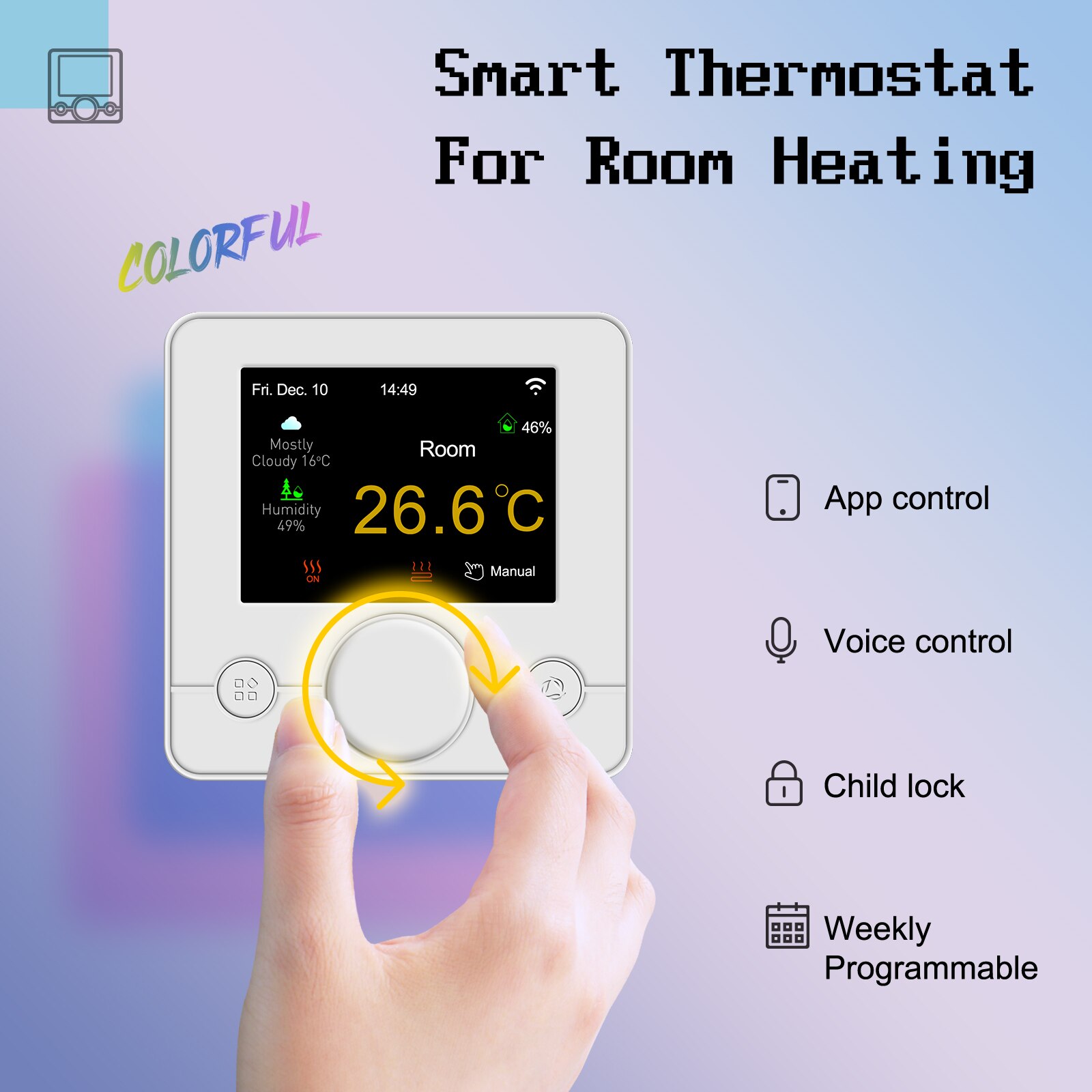 Beok Tuya termostato intelligente regolatore di temperatura Wifi per riscaldamento caldaia acqua/gas schermo colorato funziona con Alexa Google casa