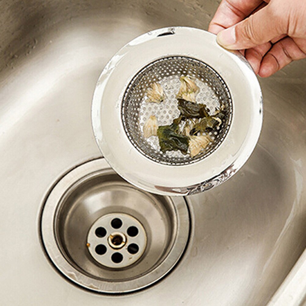 Stainless Steel Mesh Sink Strainer Trap Bath Hair Drain Hole Metal