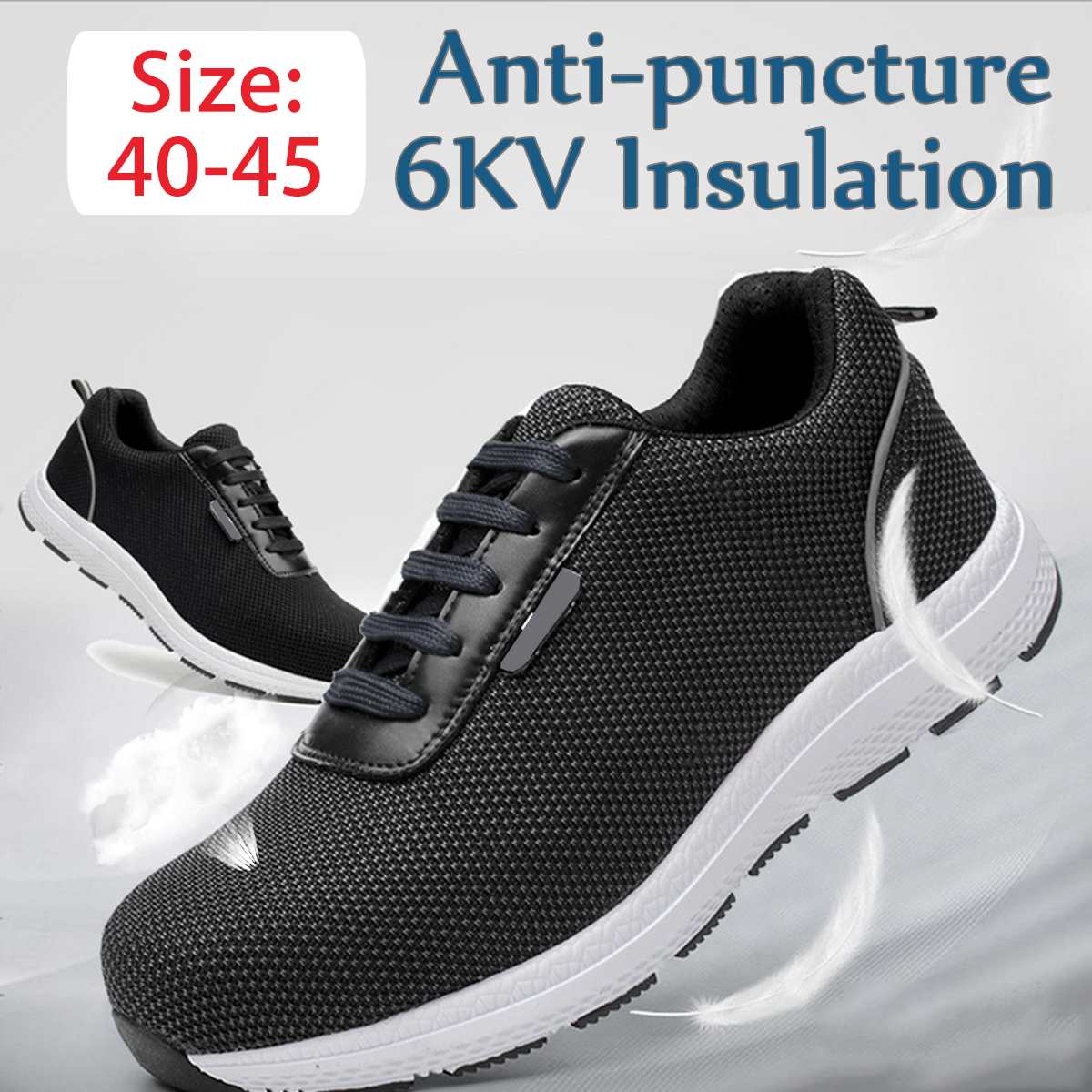 Work Safety Shoes 6KV Insulation Reflective Anti-puncture Breathable Construction Safety Boots Men Lightweight Steel Toe Cap