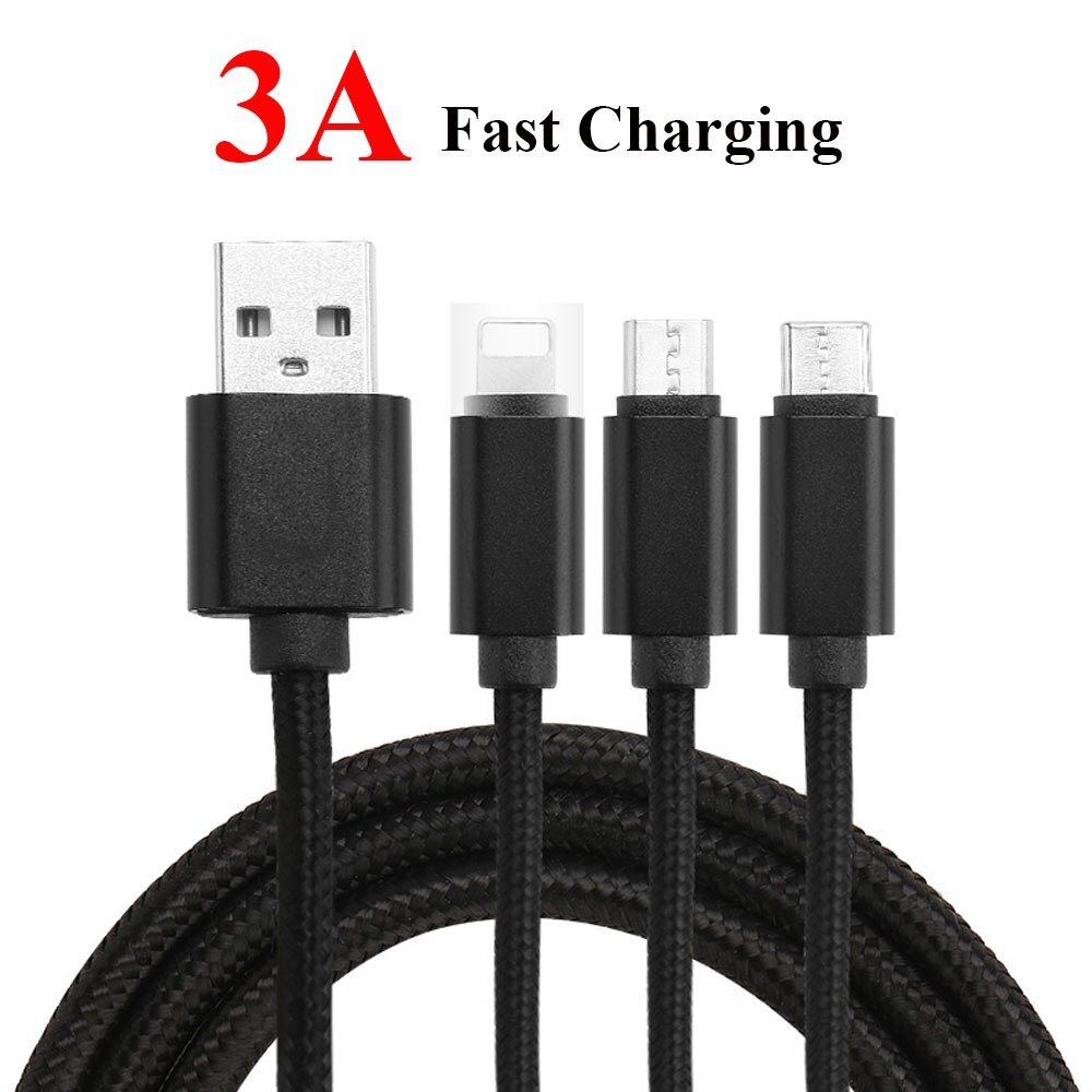 Mini praktisch Schnelle Ladekabel 3A Mikro USB Kabel Für iOS Android Schnell Ladegerät Mikro Kabel USB Typ C kabel USB Draht: Schwarz Farbe