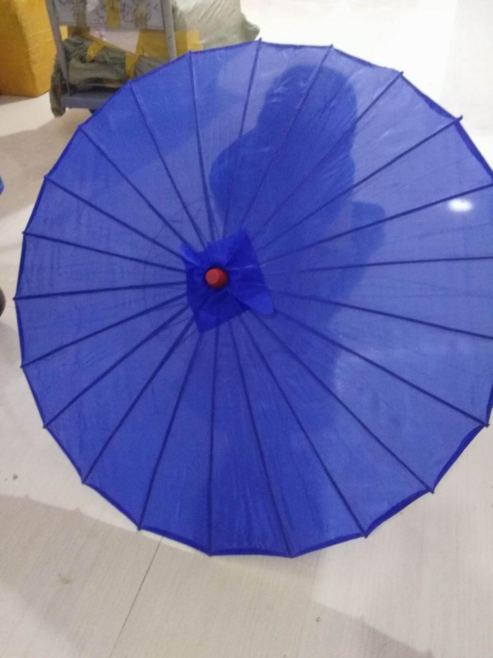 Chinese colored fabric umbrella, white pink parasols, China traditional dance color parasol, Japanese silk props: Navy blue