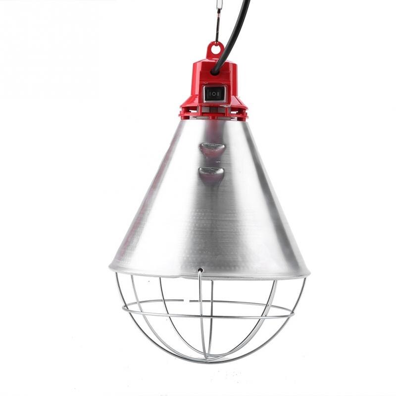 Pantalla de calor rojo infrarroja de 220V con luz de ajuste de alta temperatura para aves de corral, pollitos, reptiles, lámpara para calentador, enchufe de la UE