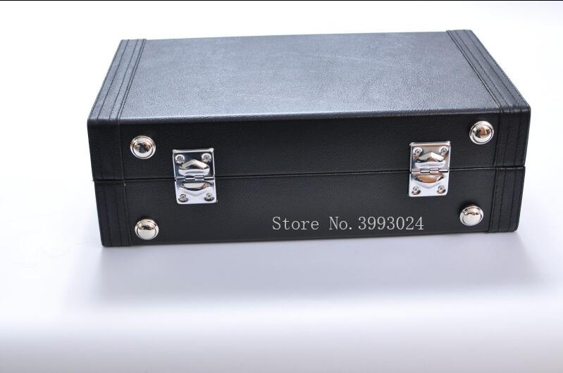 Black leather hard clarinet case for clarinet