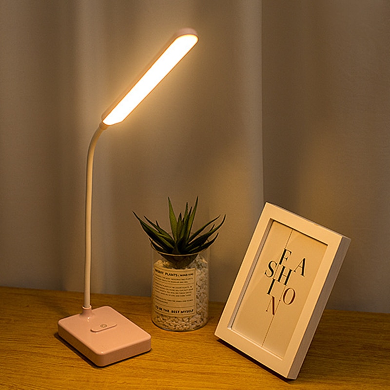 Led stativ skrivebordslampe moderne kontor læsebord lys berøringsafbryder bøjning usb stik i arbejdsdæmper led bordlamper til soveværelse