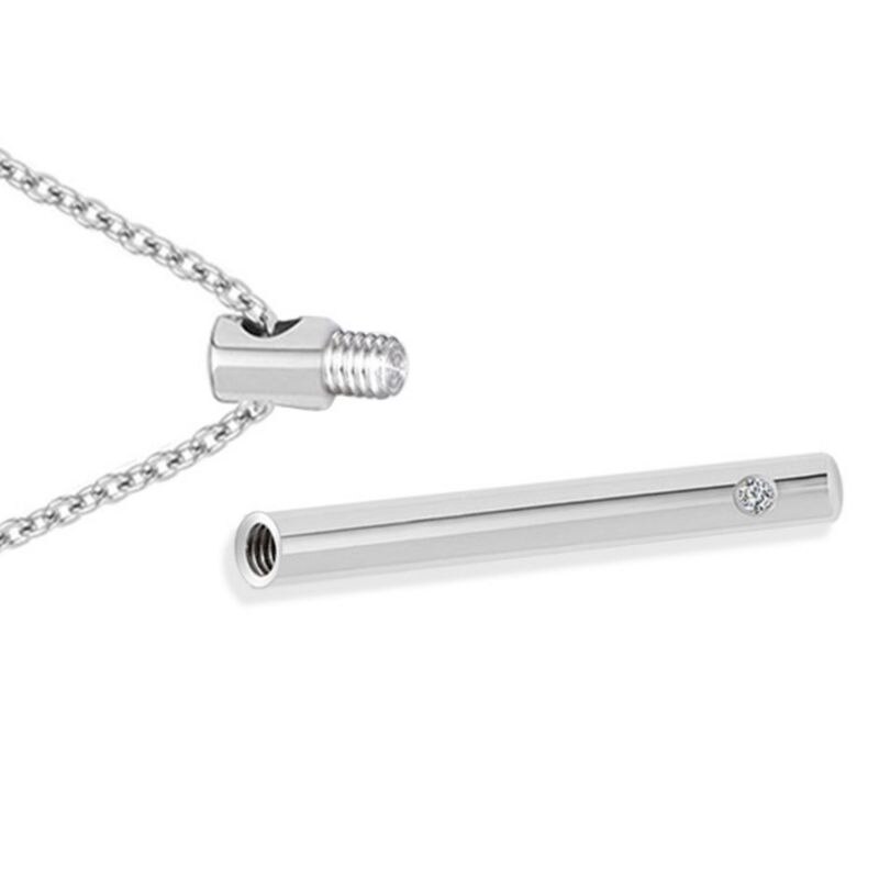 Cylinder husdjur kremering urnor halsband rostfritt stål katt hund ask memorial container hållare smycken memoar minnessak hängsmycke