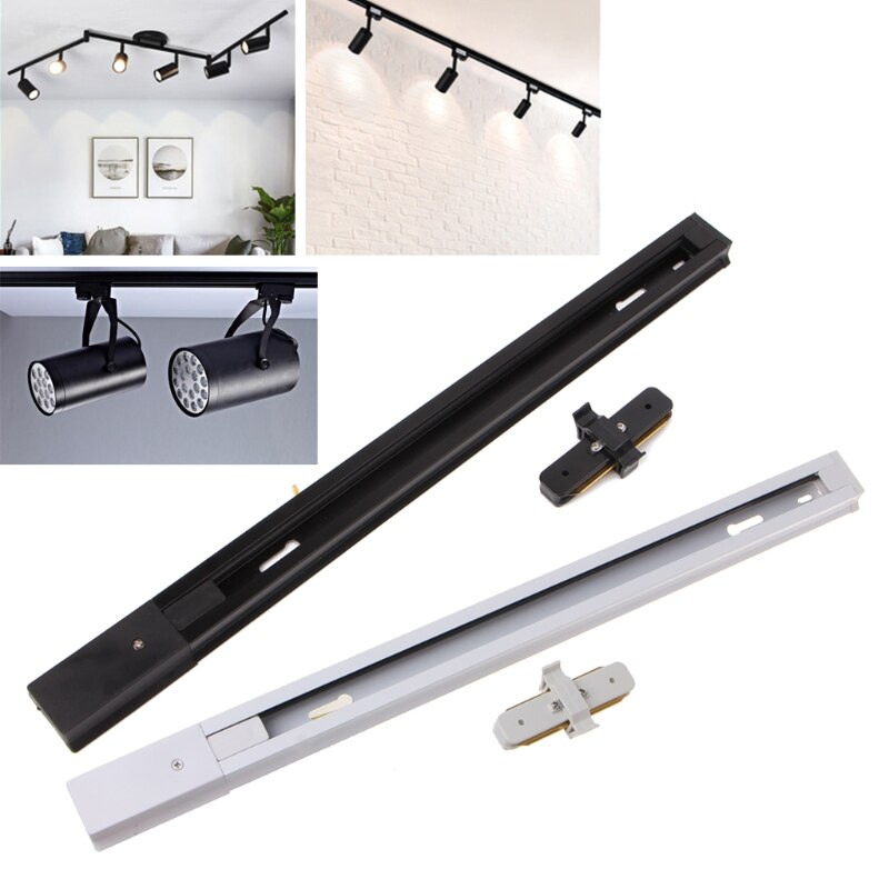 2 stuks Aluminium LED Track Light Met Connector Universele Rail Aluminium Spoor Licht