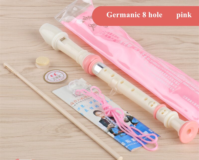 Chinese Recorder gaita 6/8 hole Soprano Germanic vertical flute C Key Music Instruments Clarinet flauta dulce funda flauta dulc: G 8 hole pink