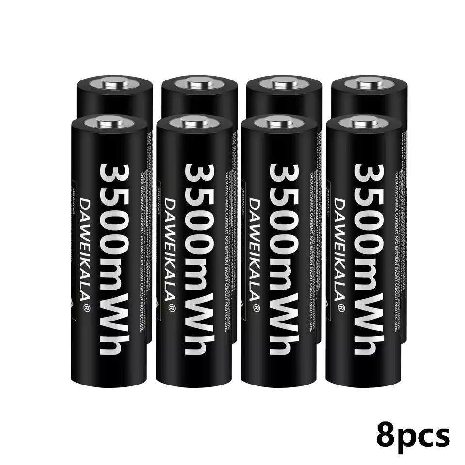 1.5v oplaadbare aa lithium-ionbatterijen met hoge capaciteit van 3500 mwh voor speelgoed met afstandsbediening, snelladen: Hemelsblauw