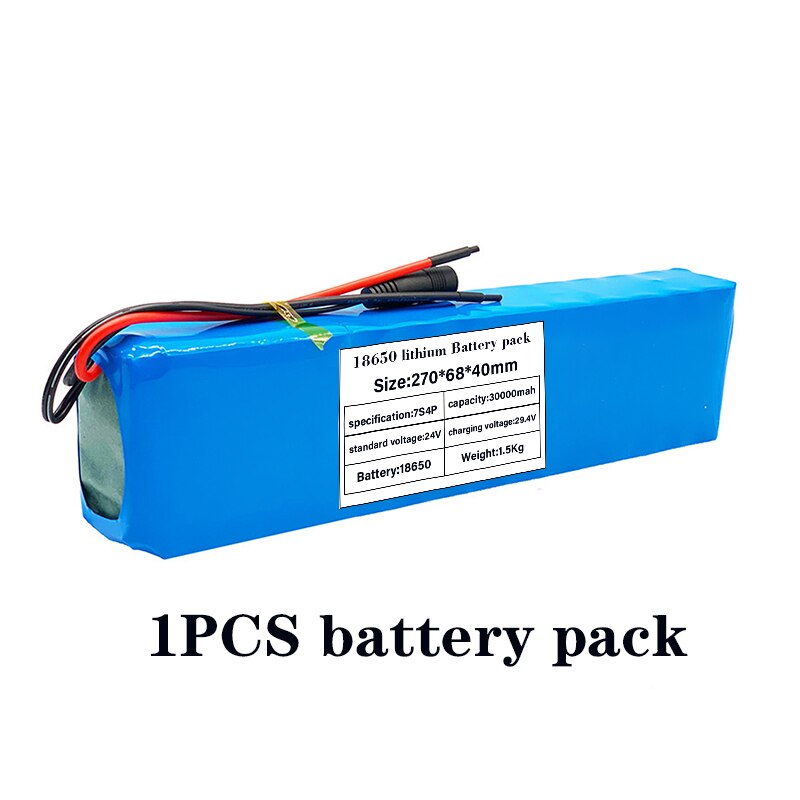 2022 7s4p 30000 Mah Elektrische Fiets Motor Ebike Scooter Lithium-Ion Accu 29.4V 18650 Oplaadbare Batterij + lader: Blauw