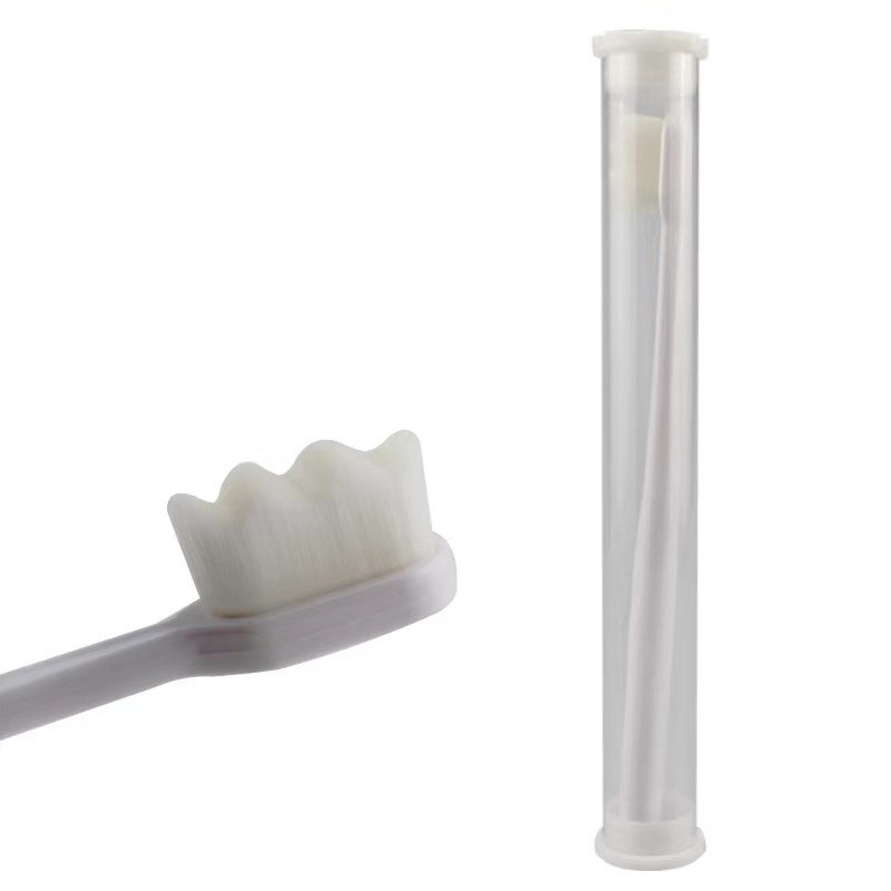 Brosse à dents Ultra fine Dense, en Fiber souple, à poils , Portable pour adultes et enfants, avec boîte: A