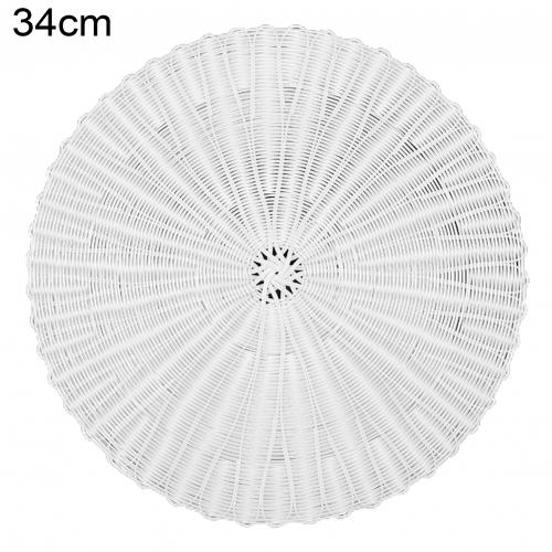 Round Rattan Woven Non-Stick Stuffed Bun Steamer Mat Dim Sum Tool Kitchen Cooking Dumplings Steam Mat Baking Liner: 34 cm