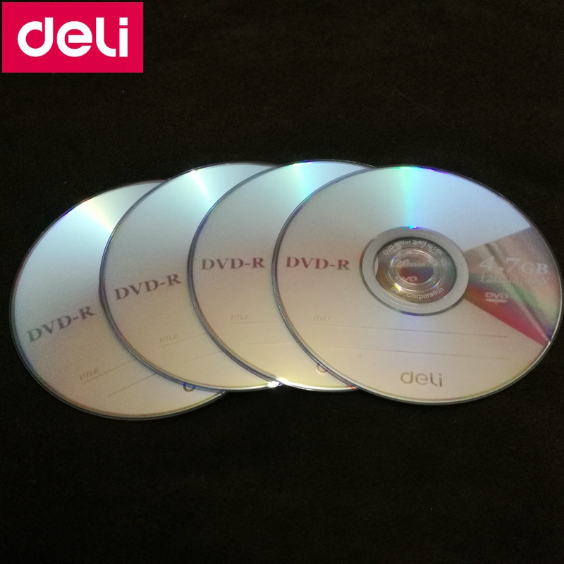 4PCS/LOT Deli 3724 DVD-R blank disc Recordable DVD Single Chip recordable digital versatile disc 4.7GB/120min/16x DVD-R Disc