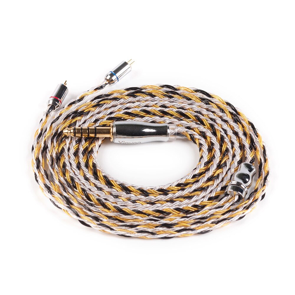 Cable de cobre Chapado en plata actualizado de 16 núcleos Yinyoo 2,5/3,5/4,4 MM con conector MMCX/2pin/QDC TFZ KZ ZS10 ZSX BLON bl-03 bl-05: 2pin 4.4mm