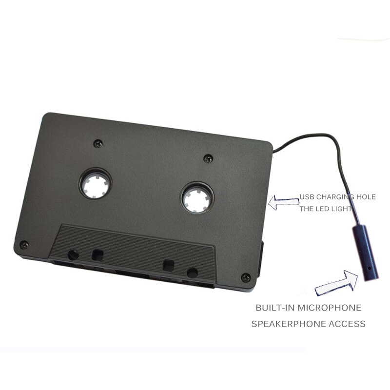 Universal Car Tape Audio Cassette Aux Adapter Smartphone Cassette Adapter Bluetooth 5.0 Converter With LED Button Controlling