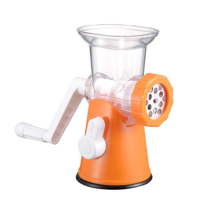 Manual Meat Grinder Garlic Mincer with 2 Stainless Steel Plates, Sausage Stuffer Tube, Heavy Duty Suction Base, Make Suasage