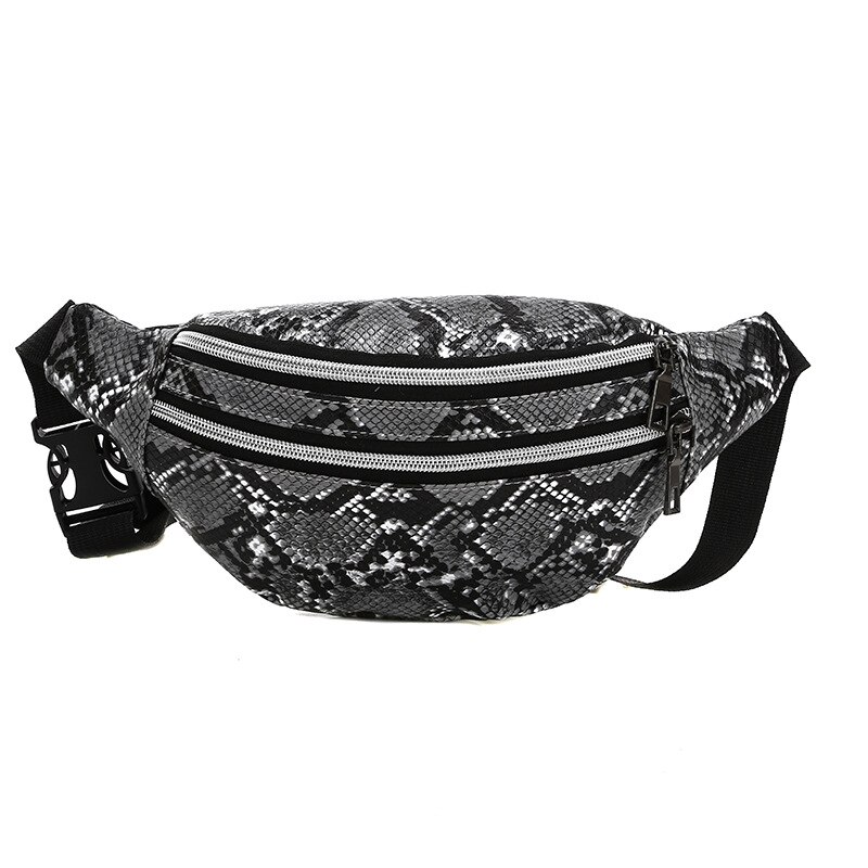 GLRSBUTY Serpentin Taille Tasche Frauen fanny Pack PU Reise Partei Hüfte miserabel Tasche Damen Gürtel Tasche Tasche Geldbörse für telefon Karte: Schwarz