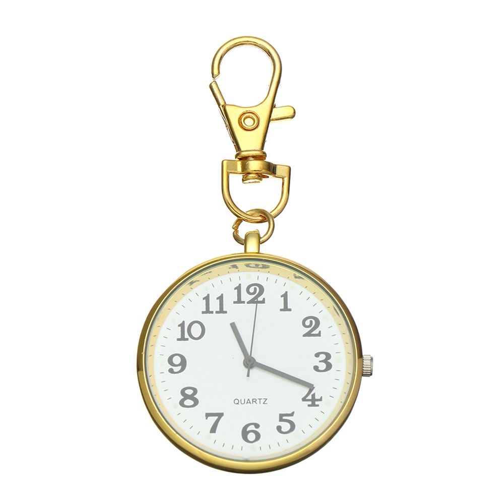 1 stk minimalistisk kvarts lommeur for sykepleier ultratynt åpent ansikt sykepleier klokker bærbar unisex nøkkel spenne anheng klokke: Gull
