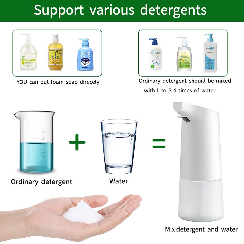 Touchless Bathroom Dispenser Smart Sensor Foam Liquid Soap Dispenser for Kitchen Hand Free Automatic Soap Dispenser Pump