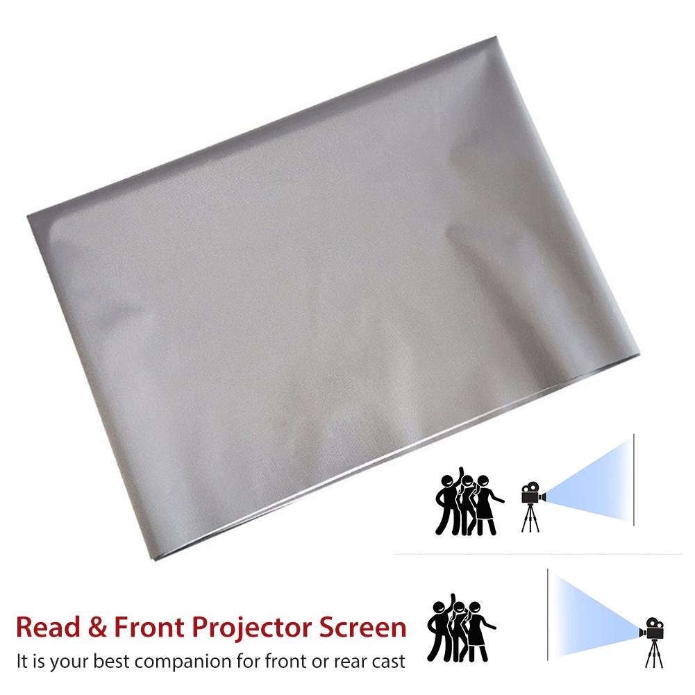 60/72/84/100/120 Inch Projector Screen HD 16:9 White Dacron Diagonal Video Projection Screen Wall Mounted For Home Theater Movie